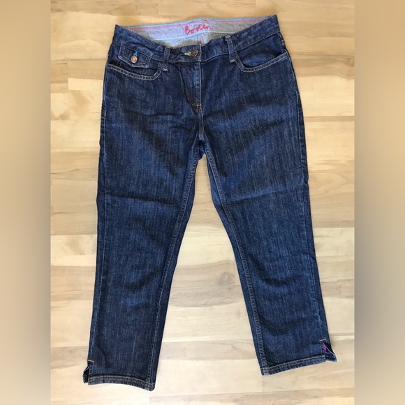 Boden Crop Jeans with Gingham and Stitching Detail, Size US 6R / UK 10R - Picture 2 of 11